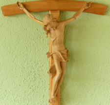 Holzkreuz Schwarzwald Thoma Kruzifix Jesus Christus handgeschnitzt 65cm x 35cm