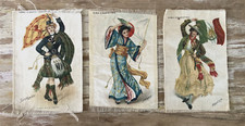 Vintage tobacco silks Nebo Cigarettes dancing flag girls Scotland Japan Mexico