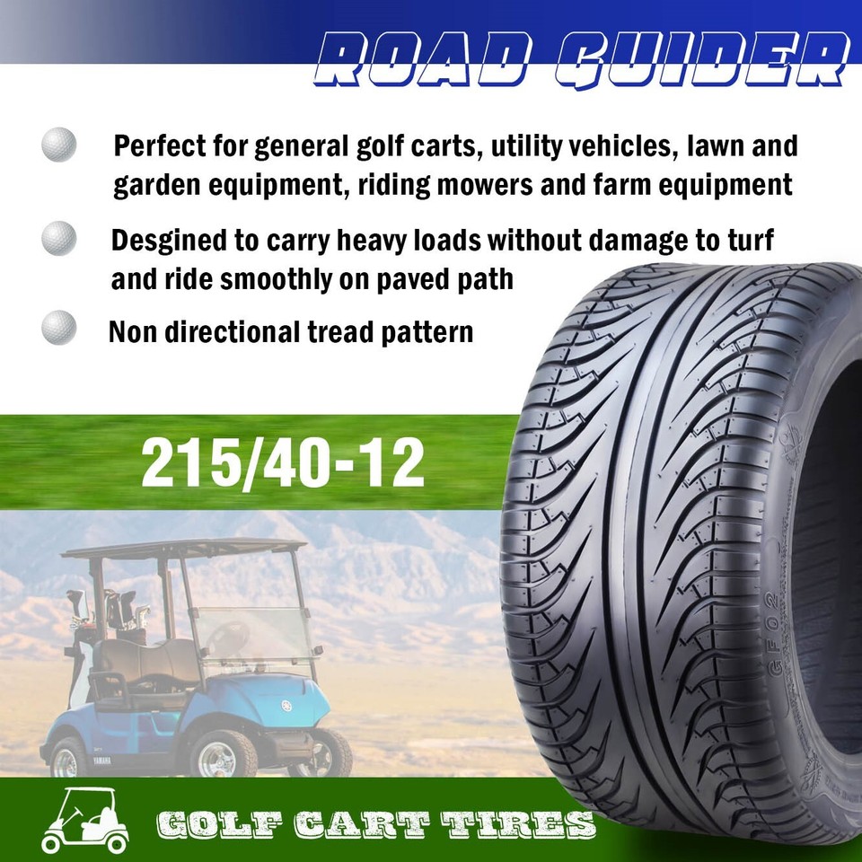 ROADGUIDER 215/4012 Golf Cart ATV Tires 4 Ply 215/40x12 Set 4 14005