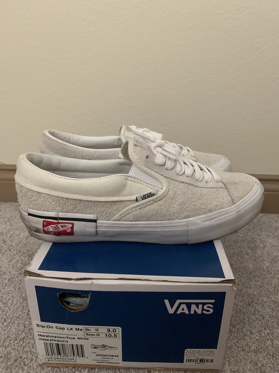 Vans Vault Slip-On Cap LX Deconstructed Inside Out Marshmallow White Size 9