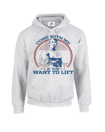 T-shirt 'Come With Me If You Want To Lift' Arnold Gym - Homme Gris - Taille S à 5XL - Neuf Avec étiquettes