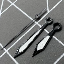 12mm Black Trim White Painted Watch Hands for Ronda 515 Quartz Movement