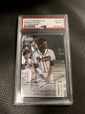 2018 Ronald Acuna Jr. Stadium Club RC Auto SP! PSA 8 Autograph On Card