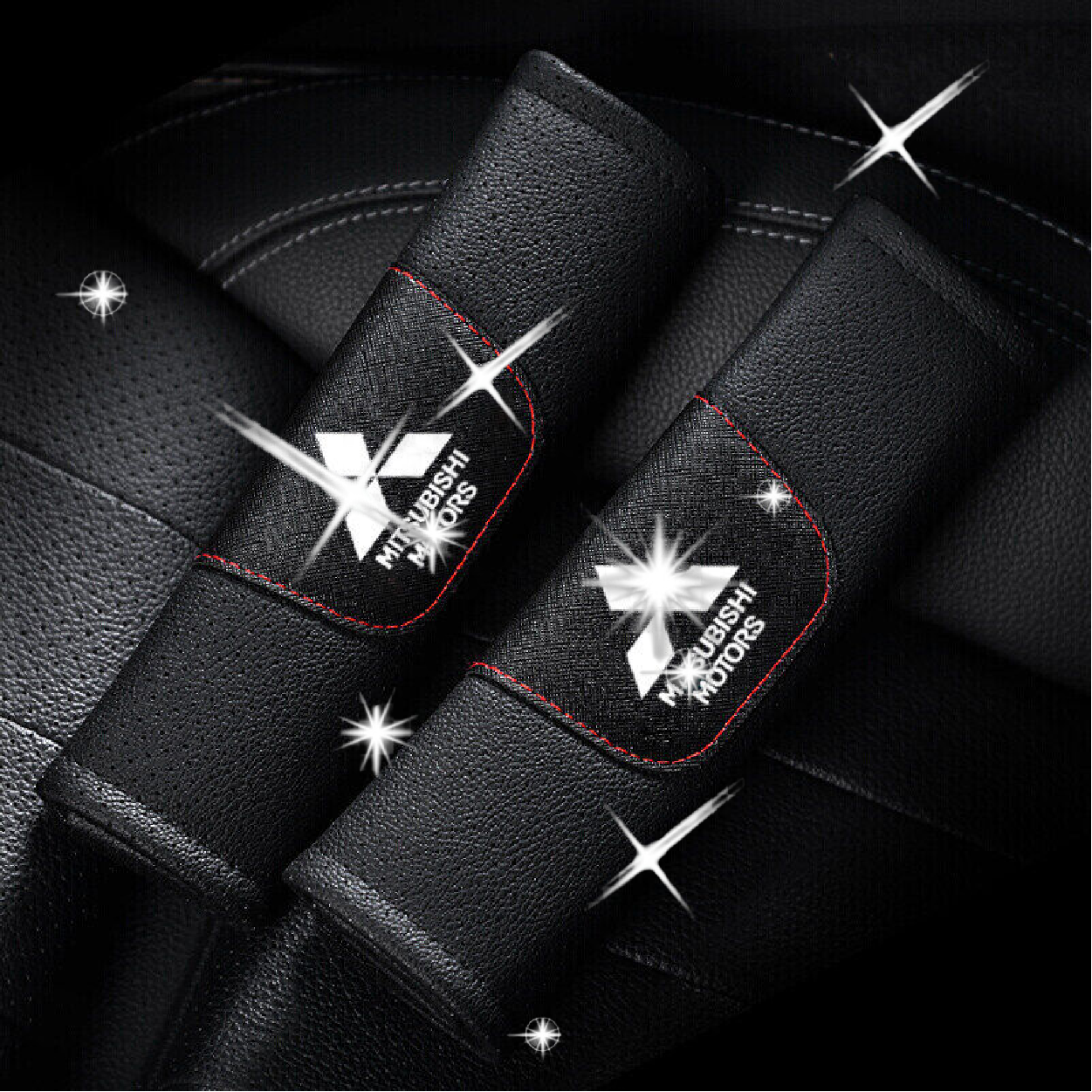 For Mitsubishi 2pcs Car Seat Belt Cover Shoulder Cushion Pad Interior Accessorie