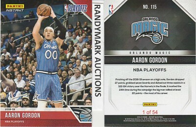 Aaron Gordon ORLANDO MAGIC PANINI INSTANT 2018-19 NBA PLAYOFFS #115 x/54 SP RARE