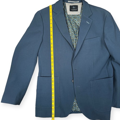 Tailorbyrd Blazer Mens 40R Textured Blue Sport Coat Stretch Fabric - Picture 13 of 18