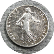 elf France 50 Centimes 1916 The Sower Silver World War I