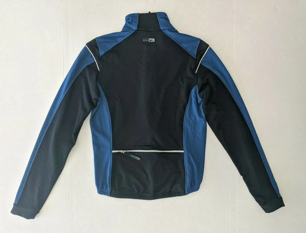 REI CYCLING JACKET L S Blue Black Made in CANADA Men s Size SMALL