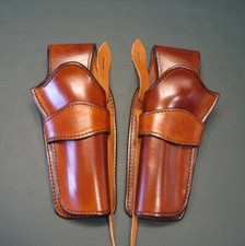 Leather Holsters, Pair , SASS, fits Ruger 5 1/2", New Vaqueros or Colt Clones