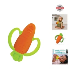 Travel-Friendly BPA-Free Silicone Teether - Textured Carrot for Sensory Play