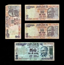 India Banknote LOT * 2010-2014 ** Indian ₹10 ₹100 RUPEE Banknotes MIXED LOT