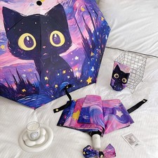 Cartoon Cat Pink Folding Umbrella Professional Sun Protection And UV Protection