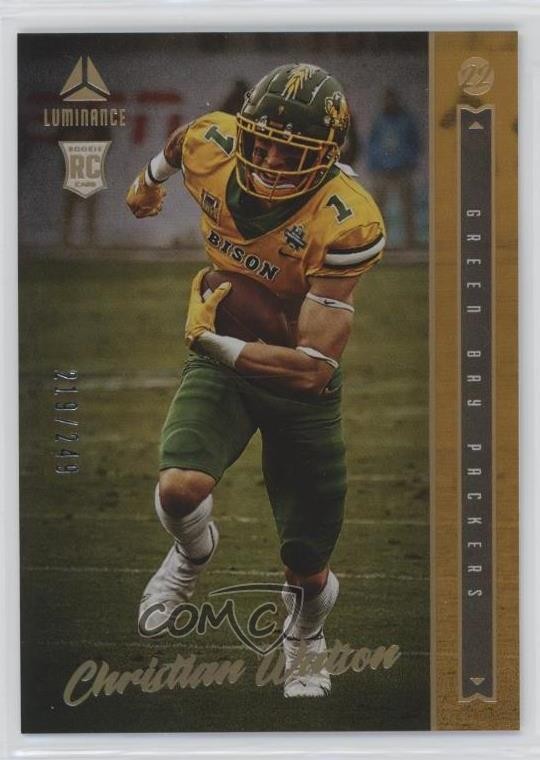 2022 Panini Luminance Rookie Gold 219/249 Christian Watson #118 10ek