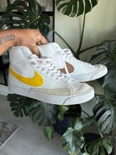 Nike Blazer Mid '77 White Yellow Leather Sneaker Unisex Kids Size 7Y