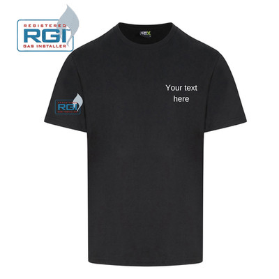 RGI Gas Safe T-Shirt Klempner Kessel Monteur Arbeitskleidung, besticktes Hemd