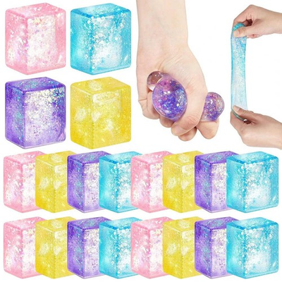 #ad #ad 1PC Soft Colored Ice Cube Fidget Toys Funny Stress Reliever Reduce Pressure Prop $12.99