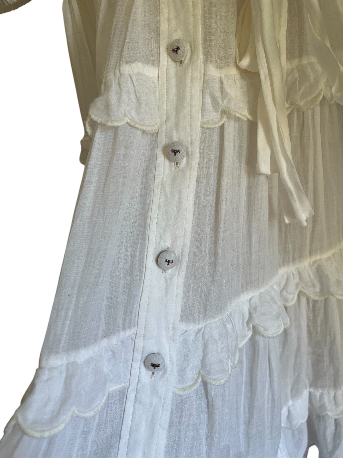 Zimmermann Botanica Maxi Dress Size 0 AU 8 US 4 Ivory Tiered Belted