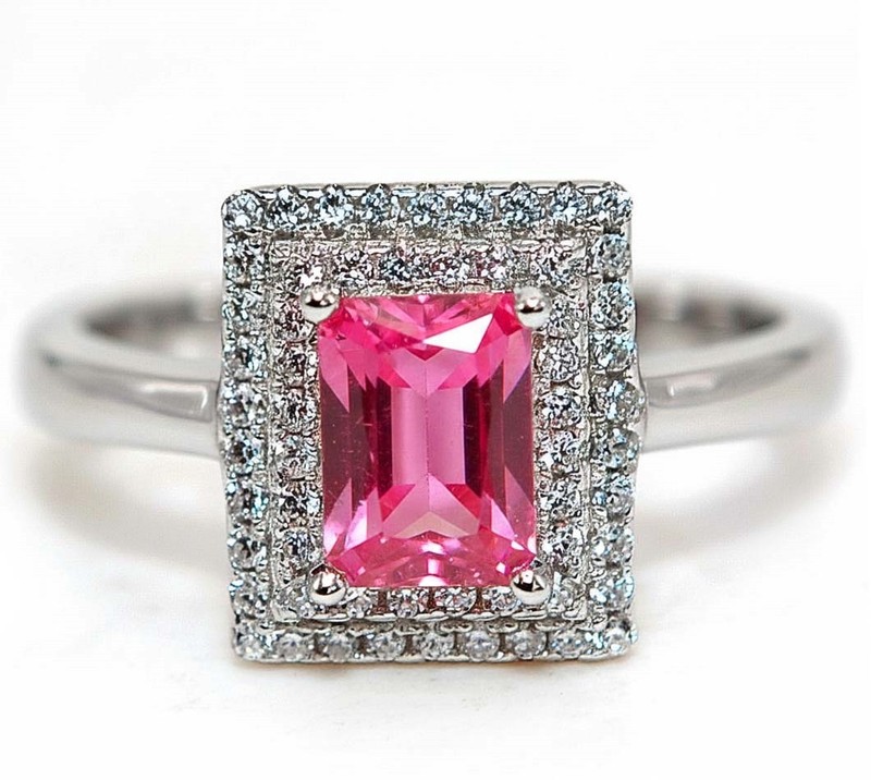 2CT Heat Treated Rubellite Tourmaline 925 Sterling Silver Ring Sz 9 MM2-6