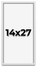 14x27 Shadow Box Frame White | 1 Inches Deep Real Wood Contemporary Shadowbox Di