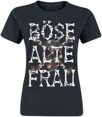 Sprüche T-Shirt Damen Böse alte Frau schwarz