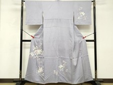 Japanese Kimono Embroidered Branch Flower Pure Silk Masterpiece