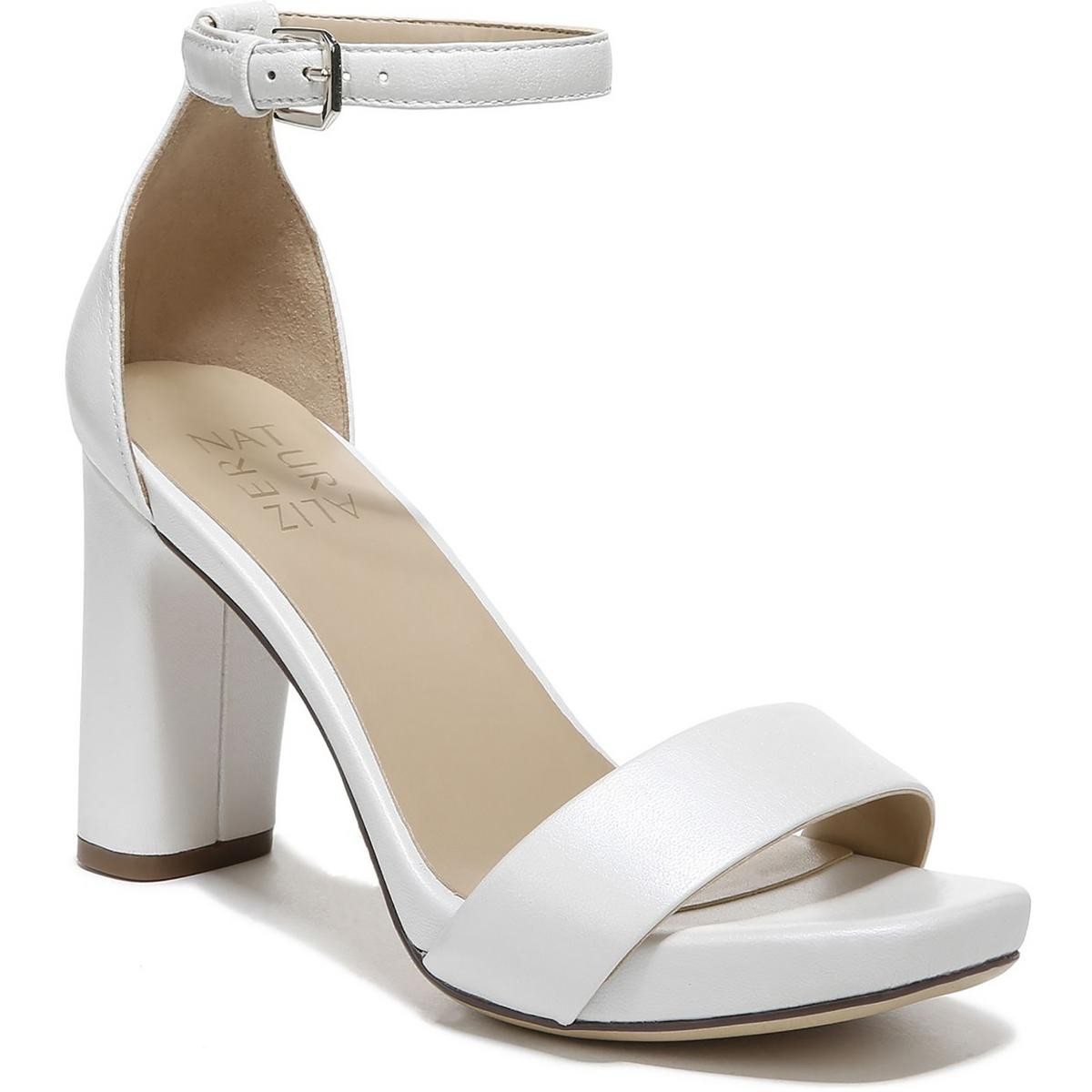 Женские босоножки под платье Naturalizer Womens Joy White на каблуке шириной 10 см (C, D, W) BHFO 2427