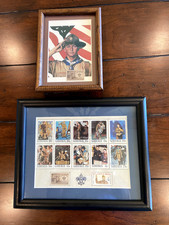 Framed Boy Scout Norman Rockwell stamps with ...