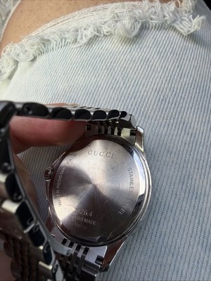 GUCCI YA126406 Brown Dial G Timeless Date 126.4 Series Silver Tone