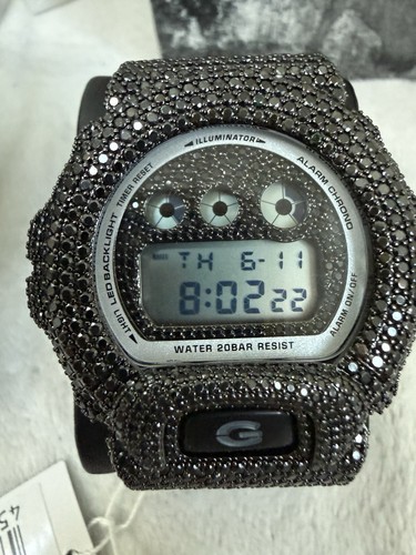 BLACK MOISSANITE Iced out Casio G Shock GA-2100 Hip Hop Watch