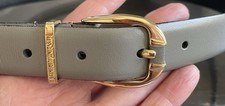 Vintage YSL Yves Saint Laurent Gray Leather Belt Size 32/80 Quiet Luxury