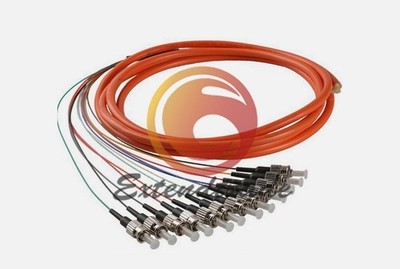 1.5 Meter 12 Fibers ST UPC OM1 62.5/125 Multi Mode Bundles Optical Fiber Pigtail
