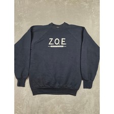 Vintage Sweatshirt Mens L Fit M/S Z.O.E. Casual Comfort Crewneck USA Made *Read