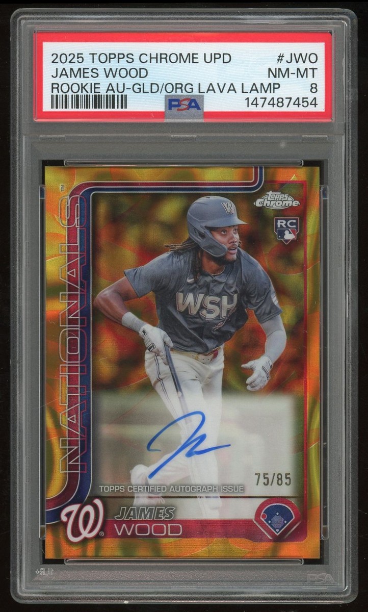 JAMES WOOD 2025 TOPPS CHROME UPDATE GOLD ORANGE REFRACTOR AUTO 75