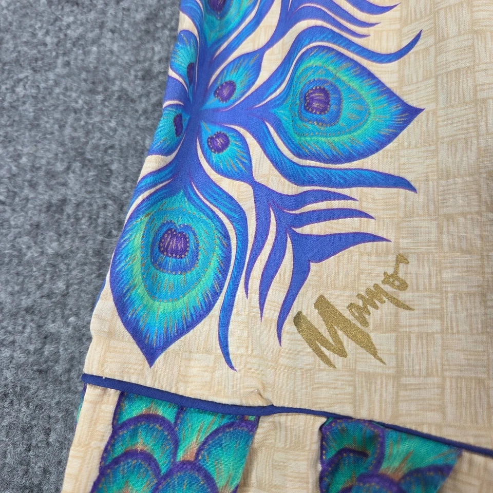 Maxi Vestido Muumuu Tropical Aloha Hawaiano Vintage MAMO HOWELL Flecos Pavo Real 8 Foto 4 de 4