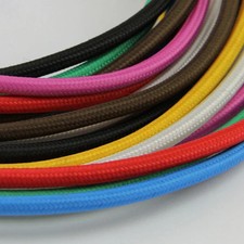 Vintage Fabric Braided Round 3 Core Electric Wire Lamp Lighting Cable Colour 6mm