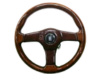 NARDI GARA3 Wood Steering Wheel With Horn Button Ring Universal Used