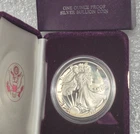 1987-S Proof American Silver Eagle Dollar $1 Box & COA US Mint Bullion .999