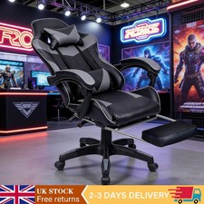 Gaming Chair Footrest Office Computer PC Recliner 360° Swivel Cushion Seat