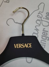 VERSACE 15" BLACK PLASTIC DRESS / SHIRT HANGERS SET 12