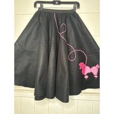 Hip-Hop 50s Shop Black & Pink Poodle Skirt Halloween Costume SZ XS-SM, NWOT
