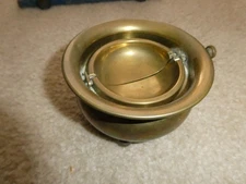 Vintage 1950s Modern Art Brass Table Ashtray 4" Wide