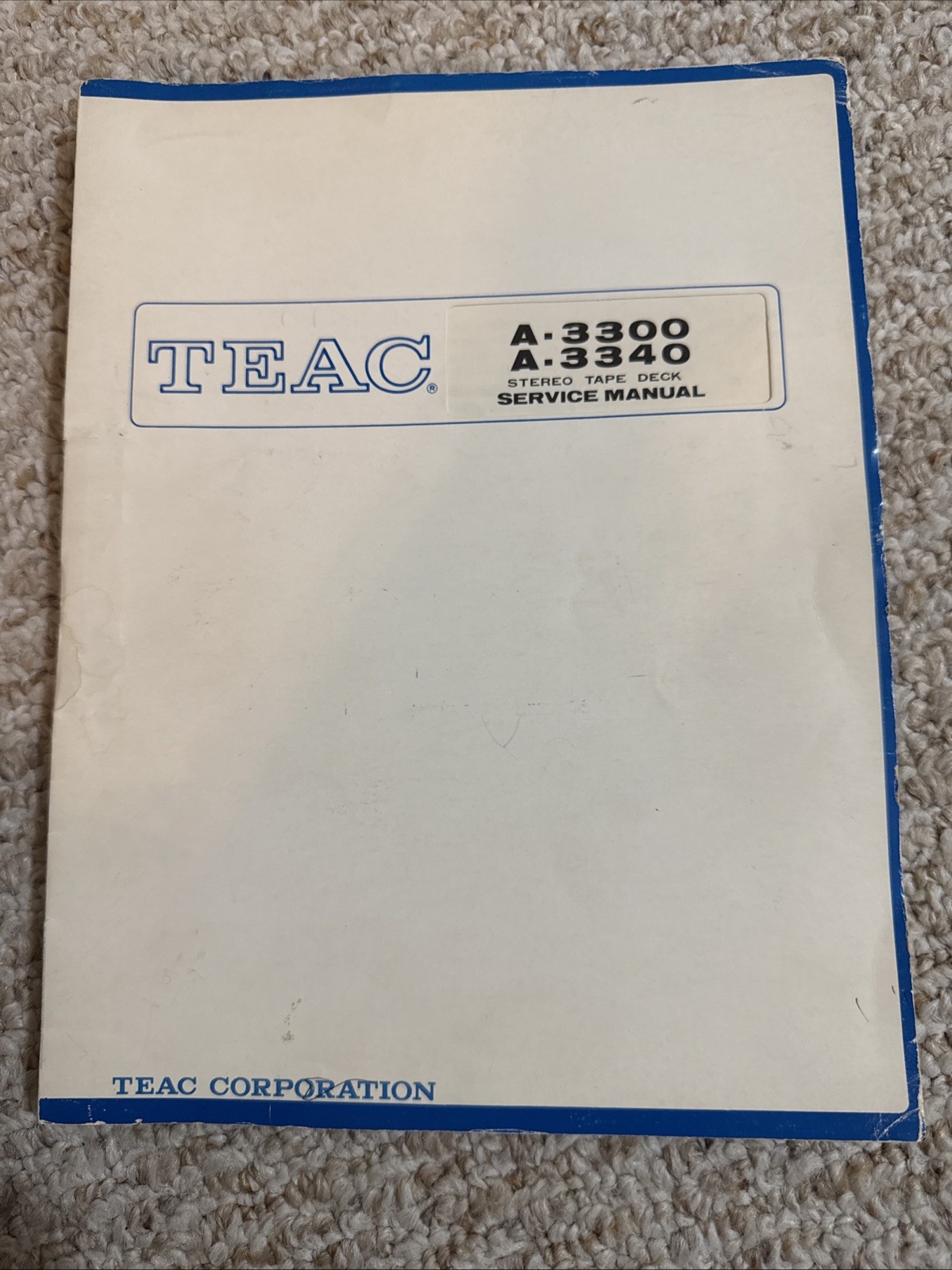 ORIGINAL Teac A-2300S - A-3300S - Service Manual W/ Schematics - NOT A COPY  A7
