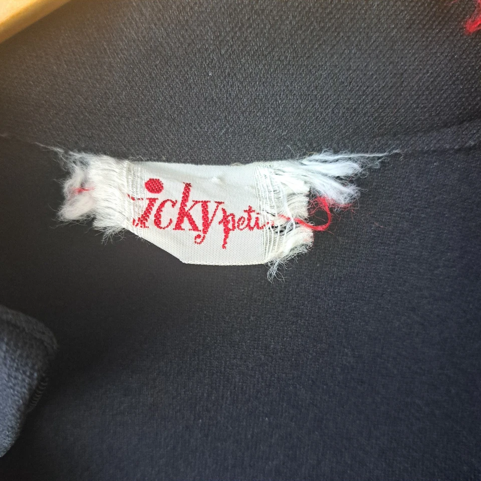 Mameluco Vintage Años 60 Vicki Petites Largo Slv Cremallera Frontal Cuello Simulado Rayas Mod GoGo XS Foto 3 de 4