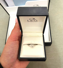 The Leo Diamond 14ct White Gold Round Diamond Solitaire Engagement Ring Size P