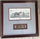 Confederate Scout John Warr Civil War Framed Print Signed Relic belt buckle Duck