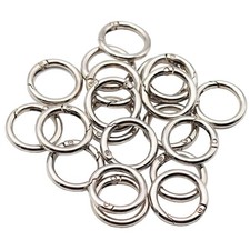 20 Pcs 3/4 inch Silver Trigger Spring O Rings Round Carabiner Clip Snap