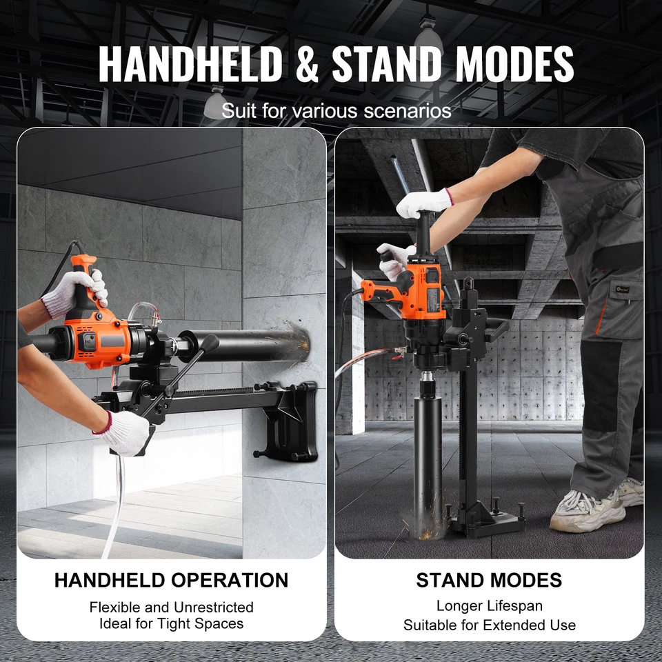 Core Drill Machine 0.8-6.3in Dia 2000W Handheld and Stand Core Drill Rig - Image 3 of 4