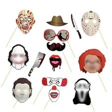 22 Pcs Halloween Photo Booth Props Sign Kit - Spooky Skull Mask Death Day