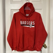 Wisconsin Badgers Hoodie Red Pullover Sweatshirt NCAA College Men s L NWT