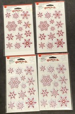 American Greetings Foam Red Glitter Snowflake Stickers Stickety-Doo-Da 4 Packs